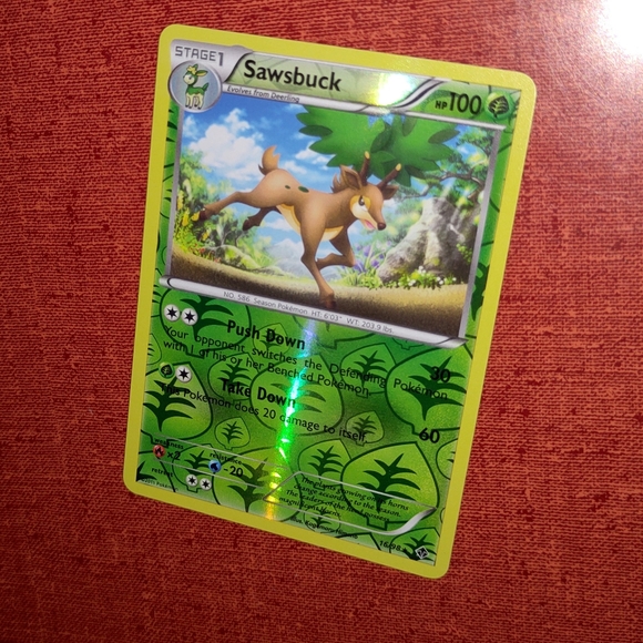 Pokemon | Games | Sawsbuck 698 Reverse Holo Pokemon Card Emerging Powers |  Poshmark
